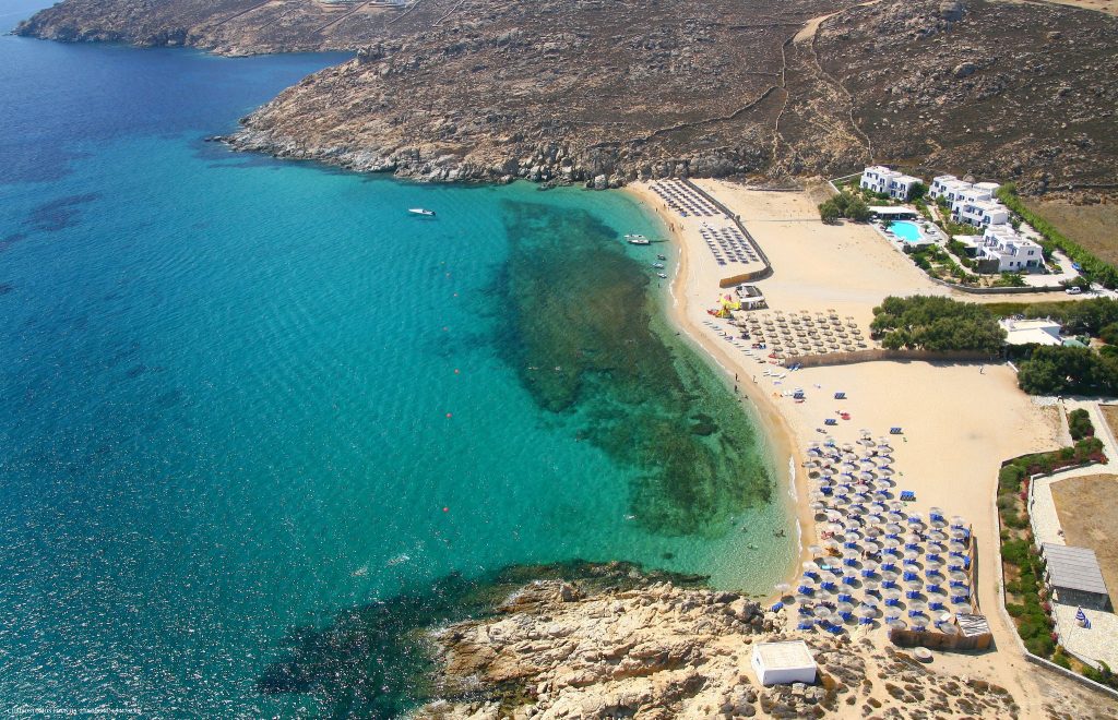 private chauffeur van to agrari beach mykonos